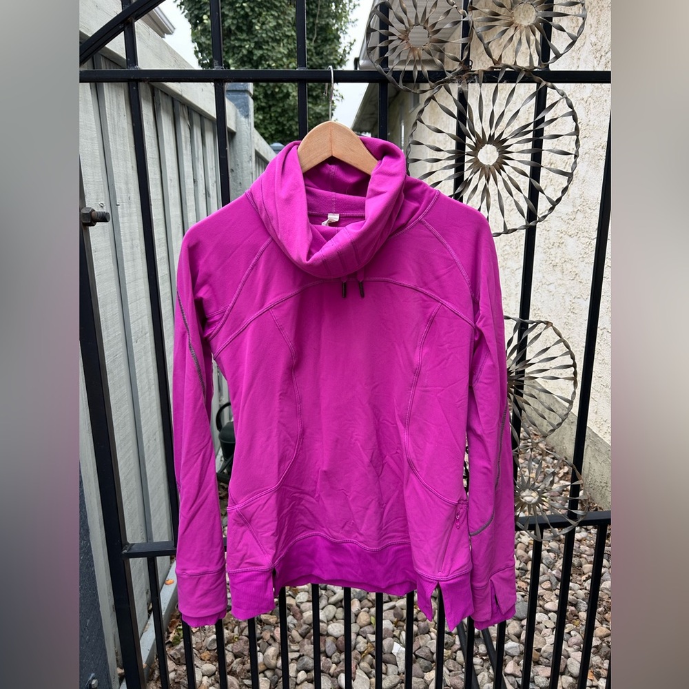 Pink Lululemon Cowl Neck Pullover